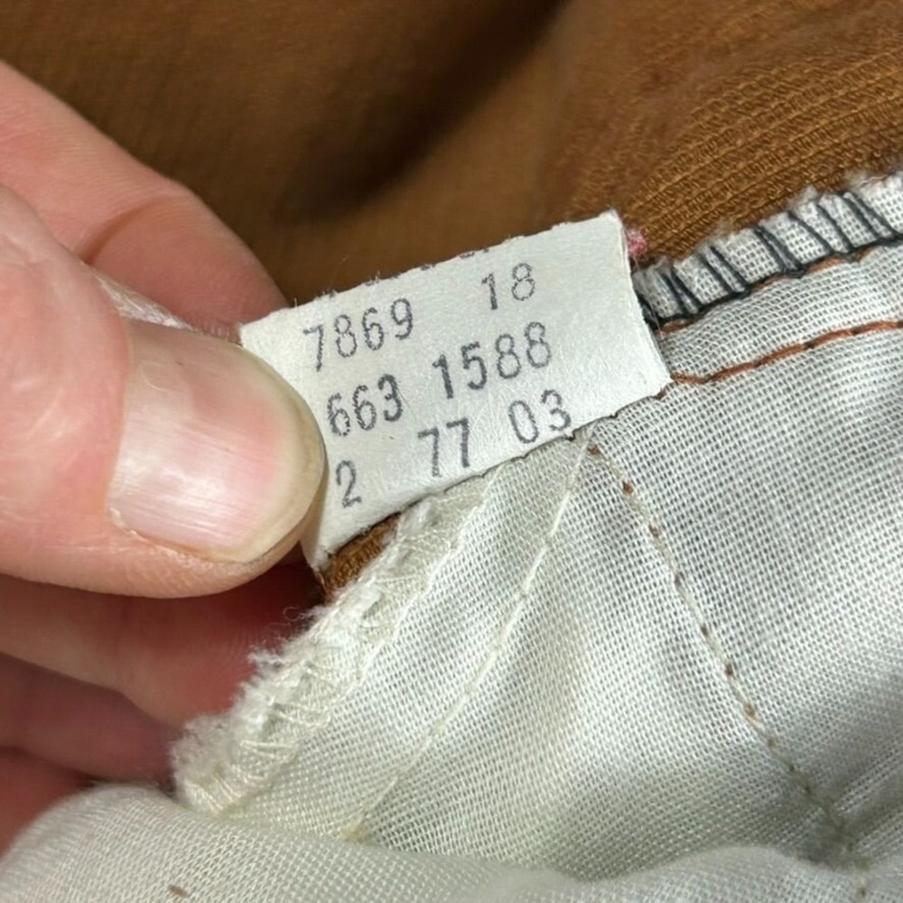 Vintage Levis Brown Corduroy Pants White Tab‎ Mens 38x31 USA Made 80s Talon Zip - Picture 7 of 12